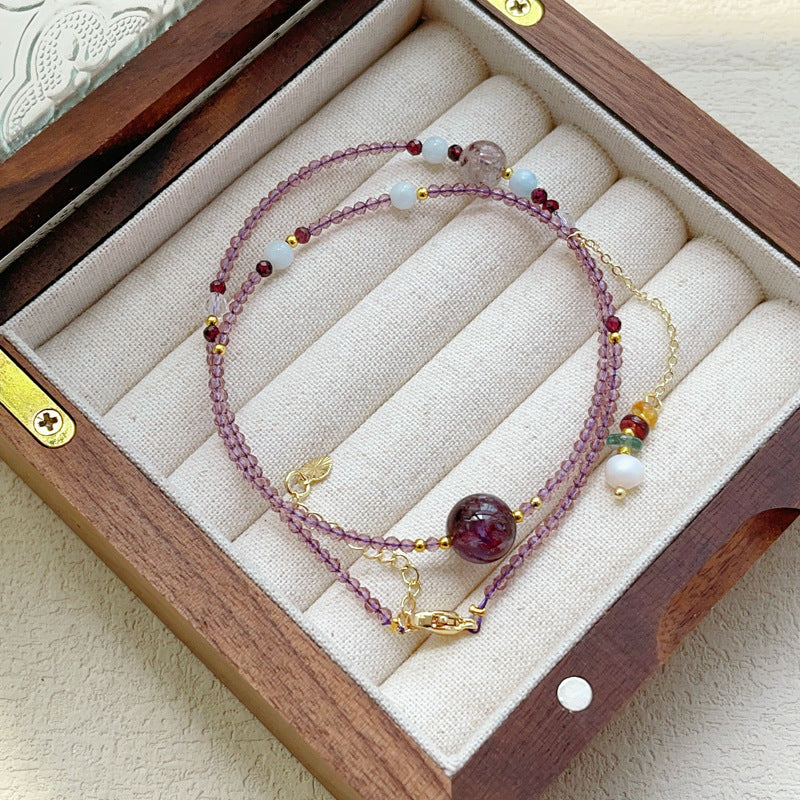 Amethyst Bead Bracelet in box.