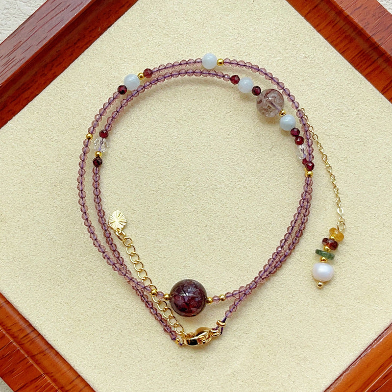 Amethyst Bead Bracelet on box.