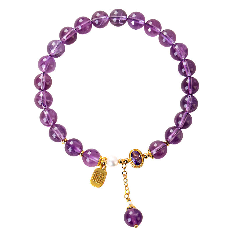 Amethyst bracelet white background