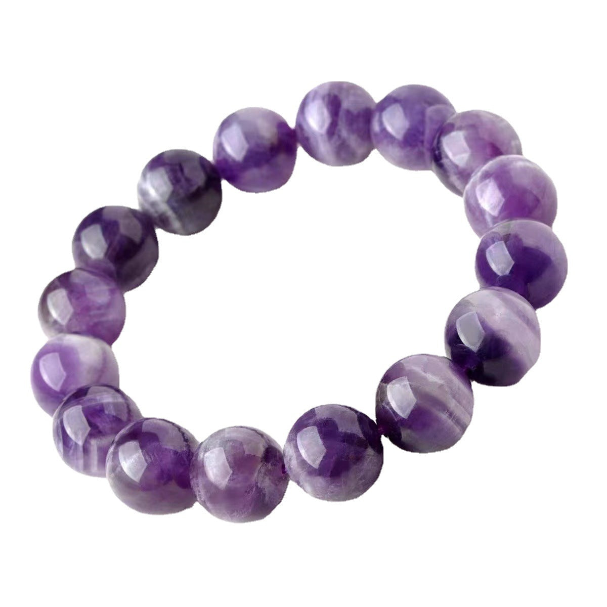 Amethyst Bracelet on white background.
