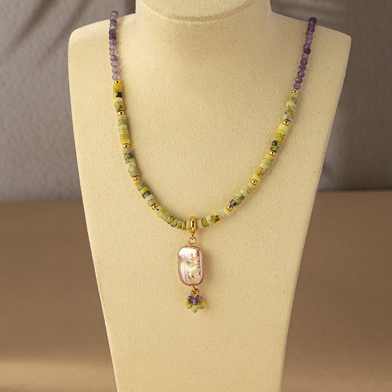 amethyst necklace and earring set Wearing Look