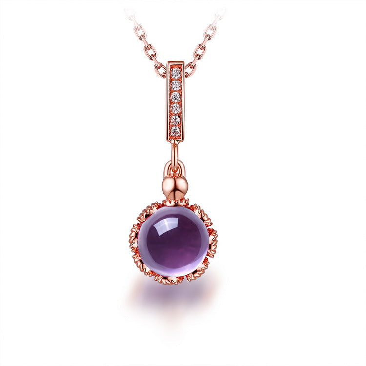 amethyst necklace with white background