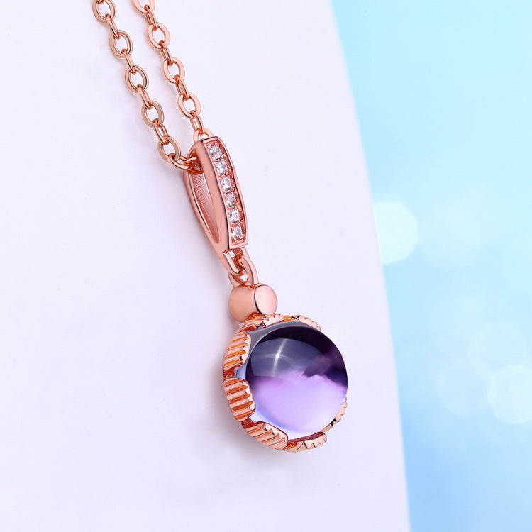 amethyst necklace with On Table