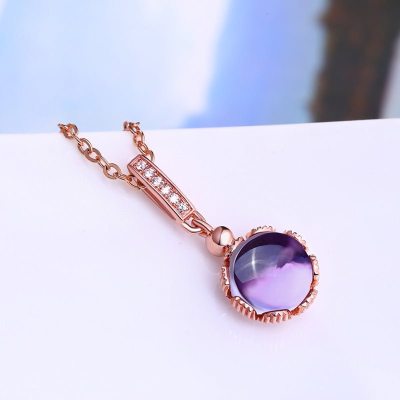 amethyst necklace with On Table