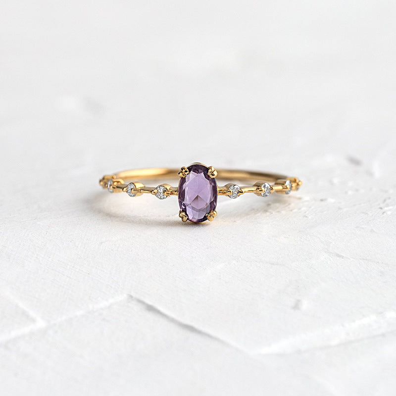 Amethyst Ring with white background