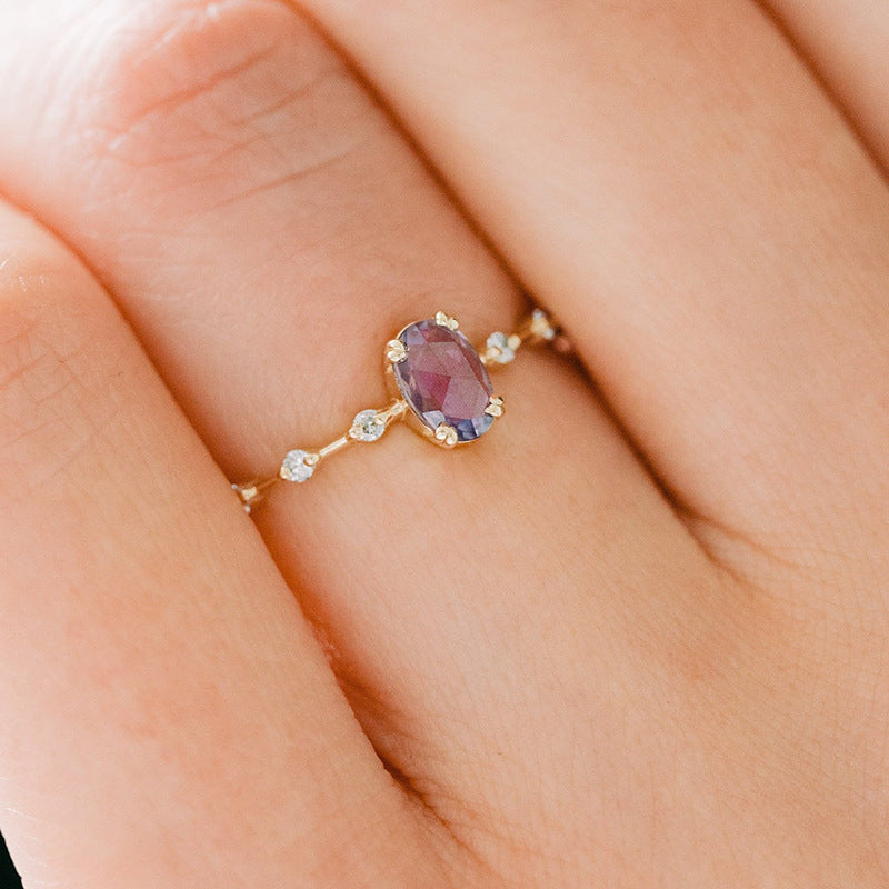 Amethyst Ring with white background
