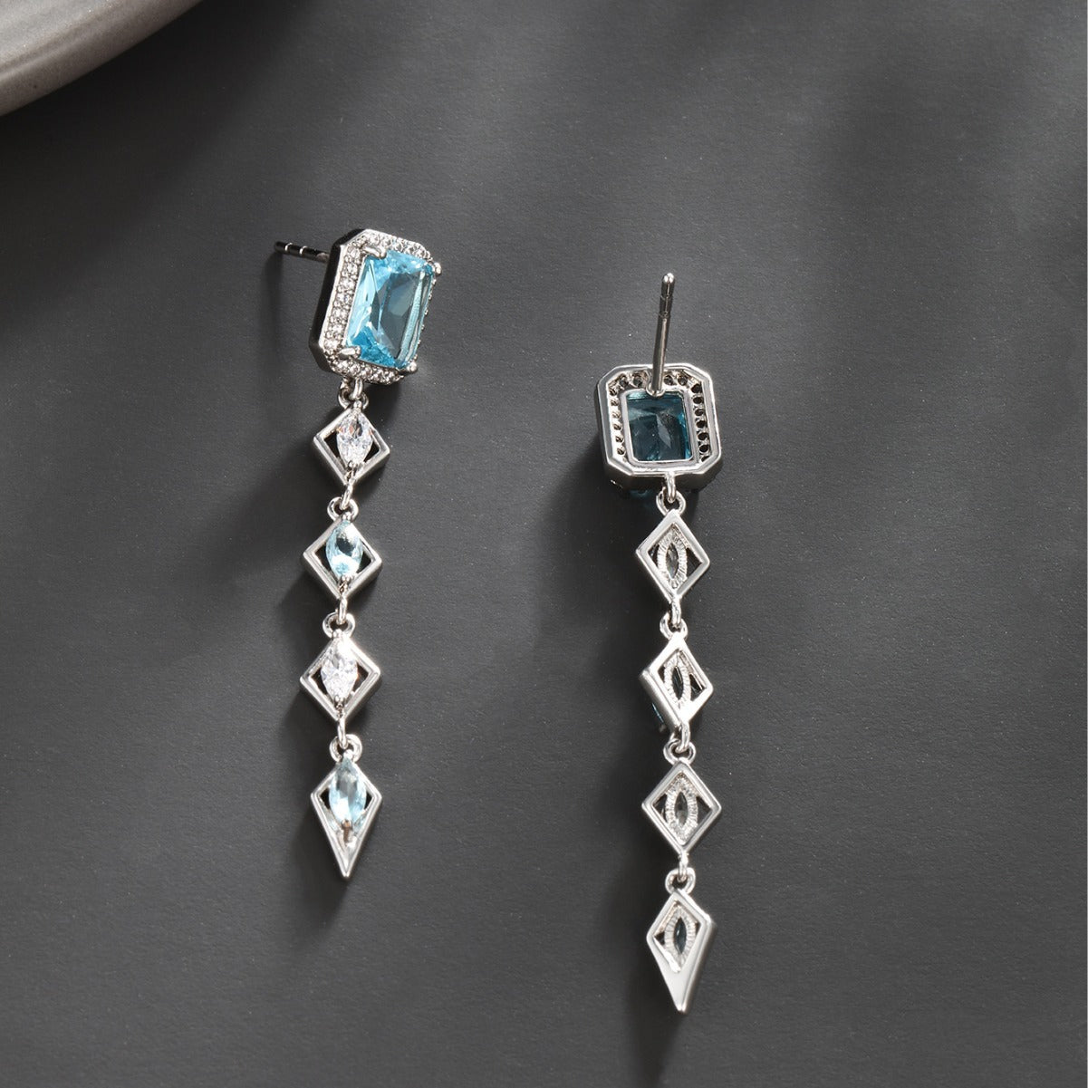Antique Aquamarine Earrings with black background