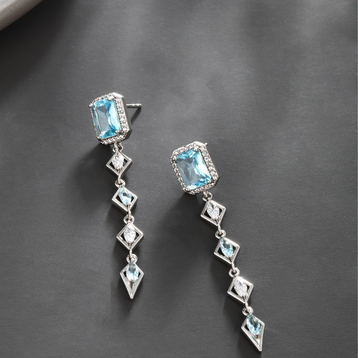 Antique Aquamarine Earrings with black background