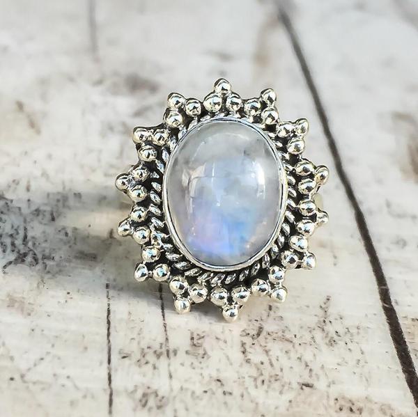 Antique Moonstone Ring with white background