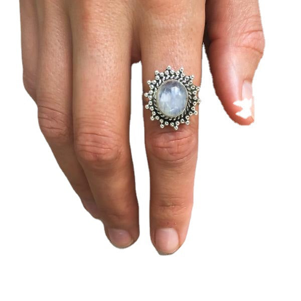 Antique Moonstone Ring with white background