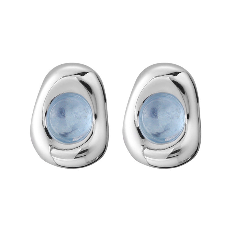 Aquamarine Earrings Studs