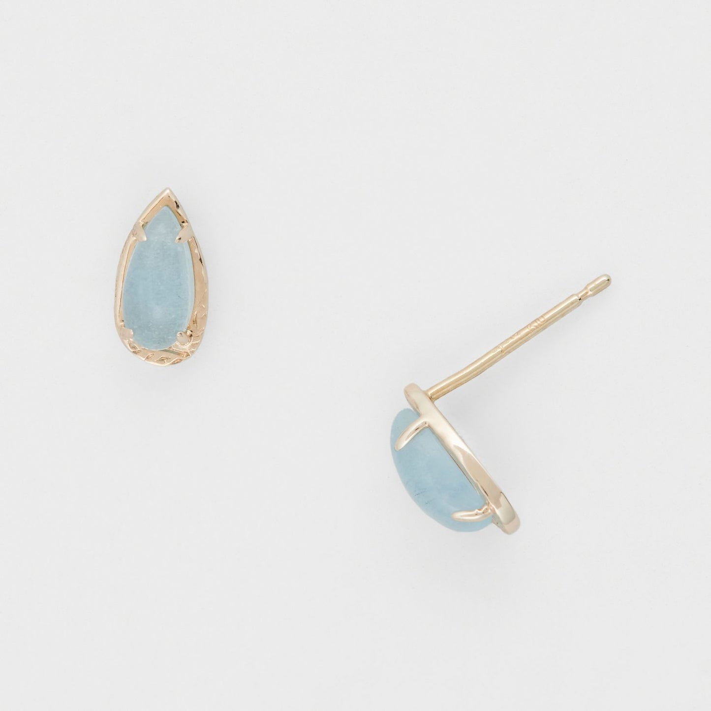 Aquamarine Earrings with white background