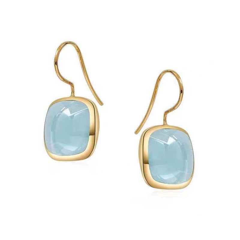 Aquamarine Earrings with Sea blue
