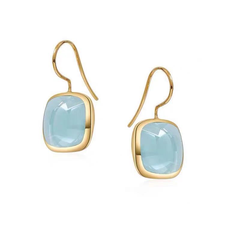 Aquamarine Earrings with Sea blue