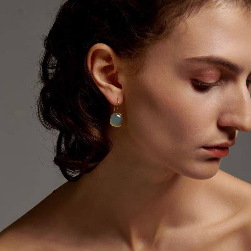 Aquamarine Earrings with Sea blue