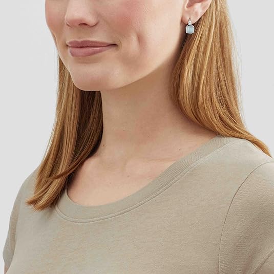 Aquamarine Earrings with white background