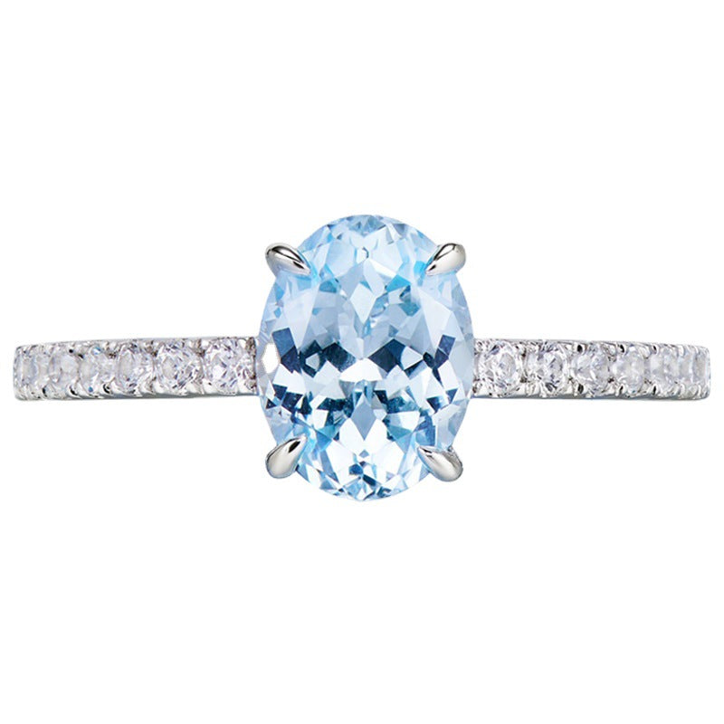 Aquamarine Ring with white background