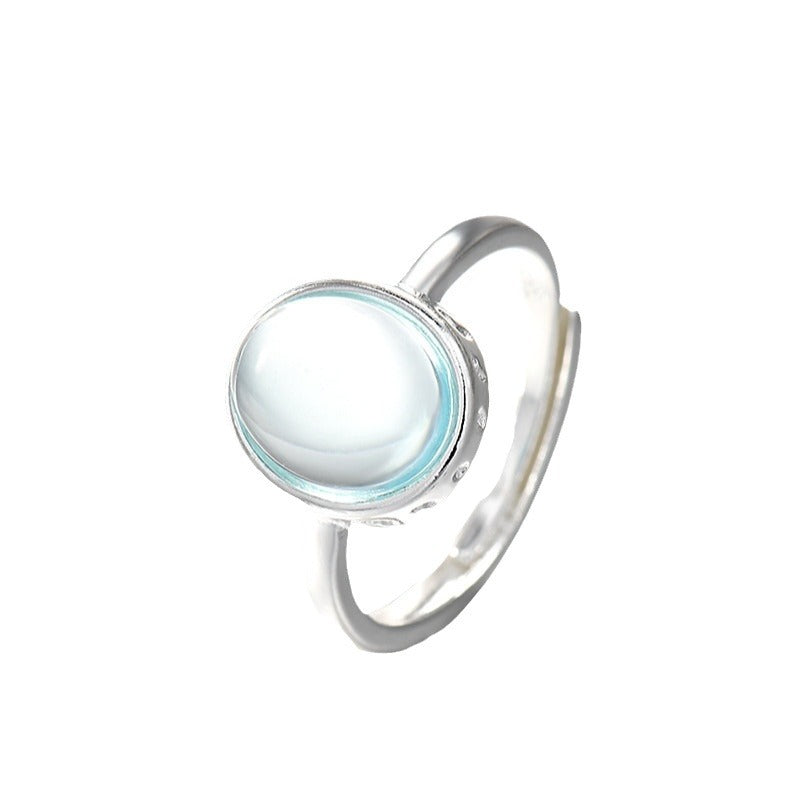 Aquamarine Stone Ring with white background