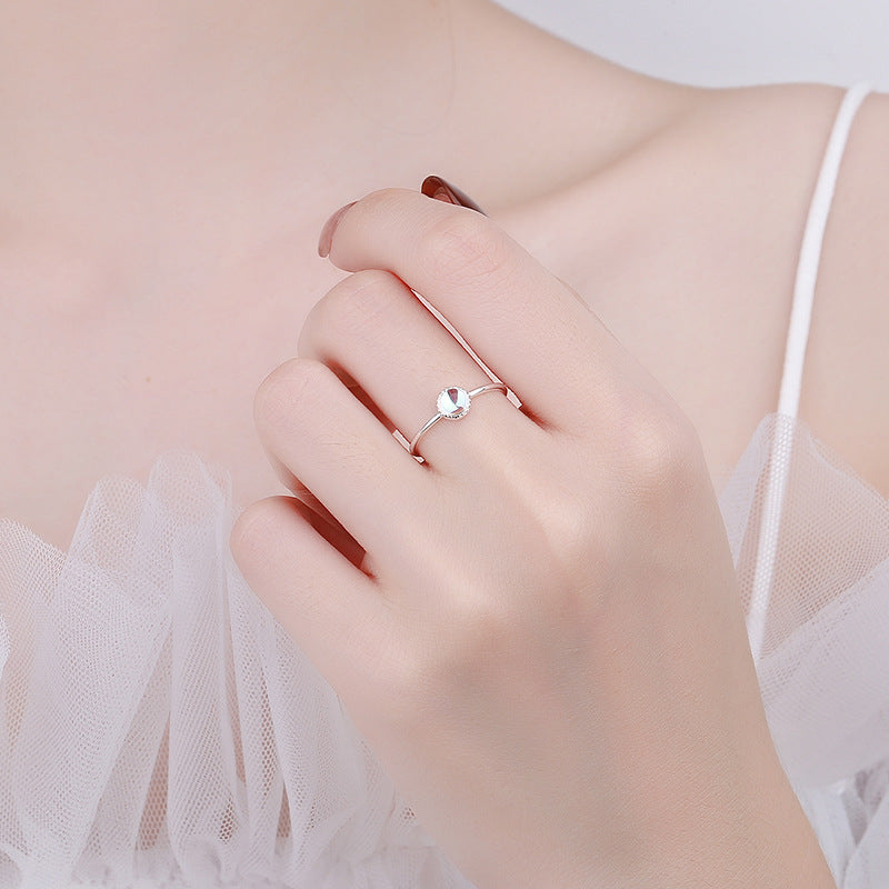 Blue Moonstone Ring with white background