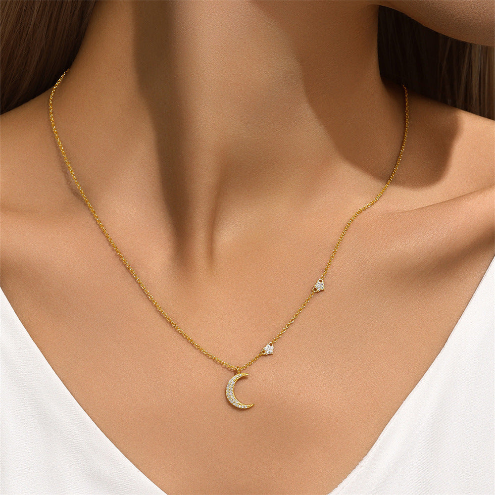 Celestial Moon Necklace in Silver S925