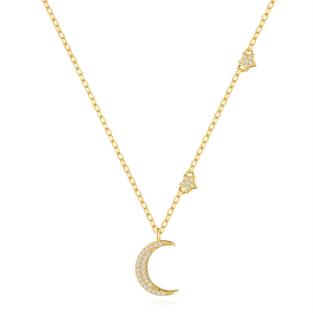 Celestial Moon Necklace in Silver S925
