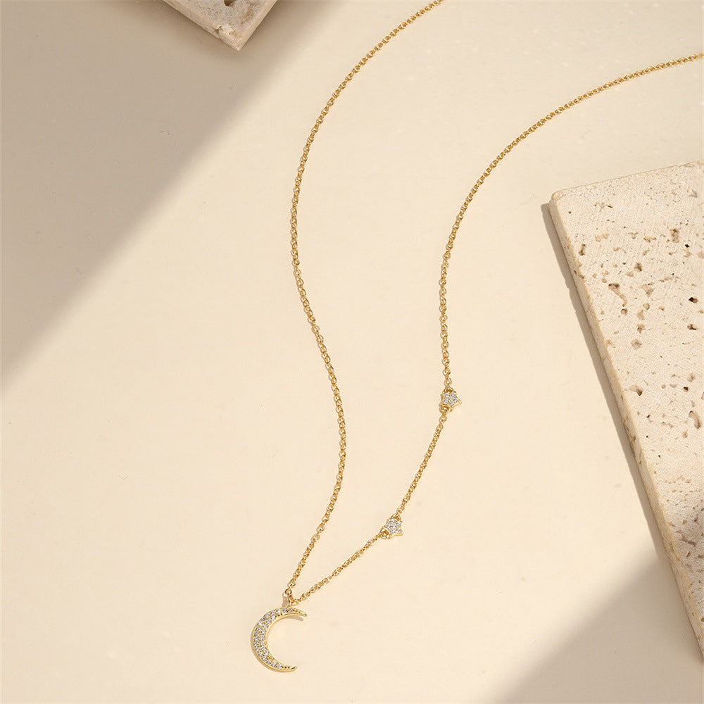 Celestial Moon Necklace in Silver S925