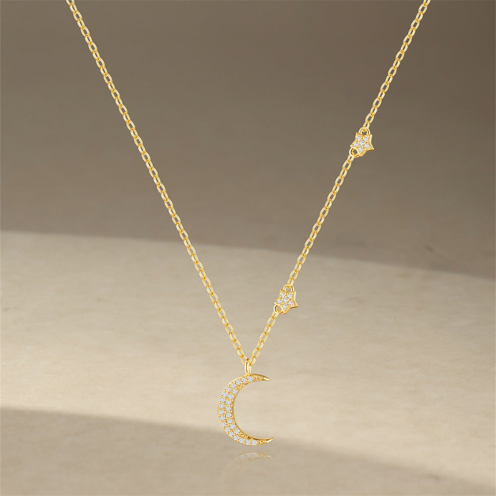 Celestial Moon Necklace in Silver S925