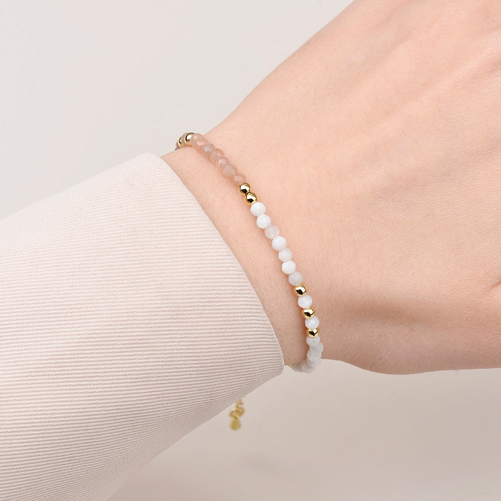 Moonstone Bracelet Mixed With Sunstone 1