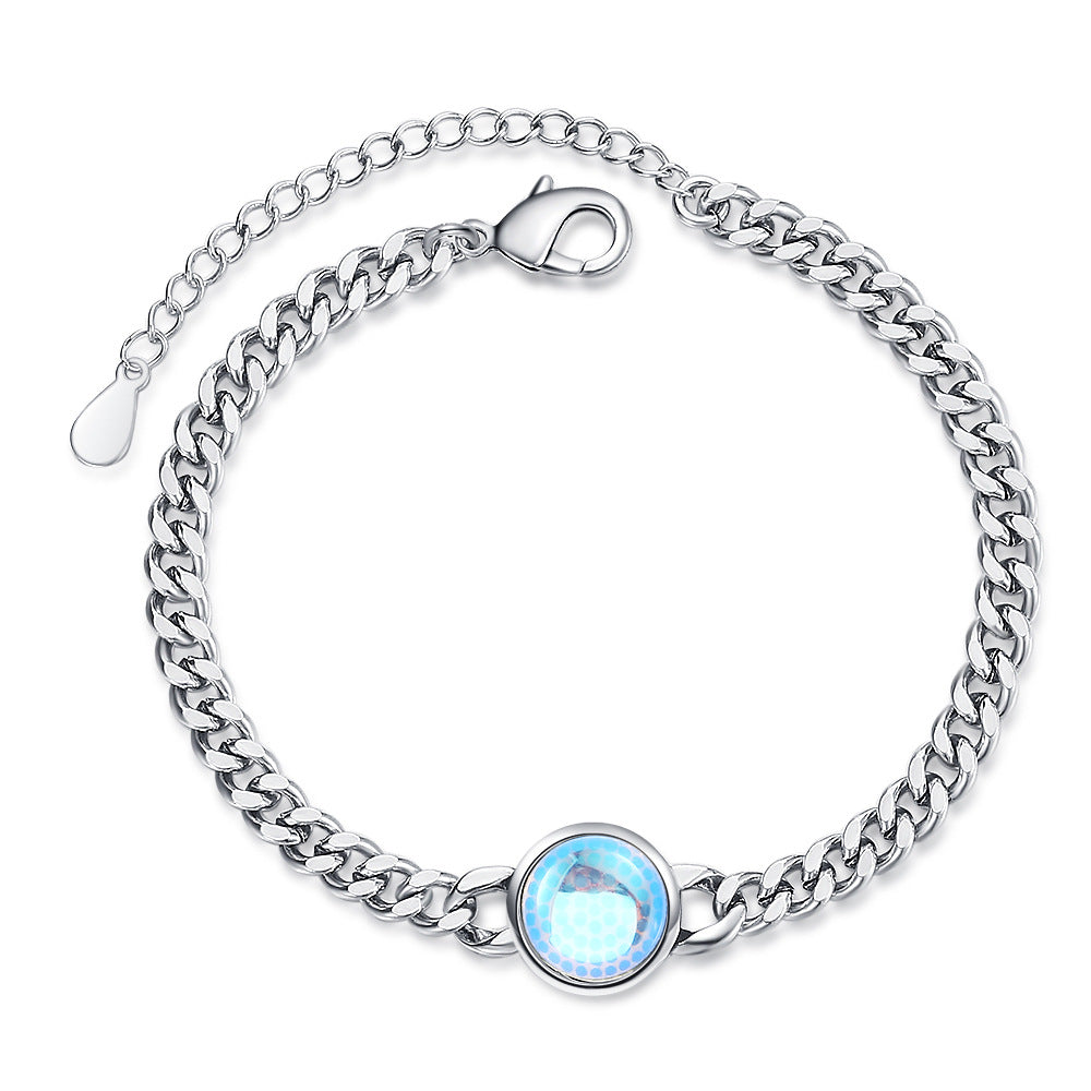 Moonstone Bracelet on white background.