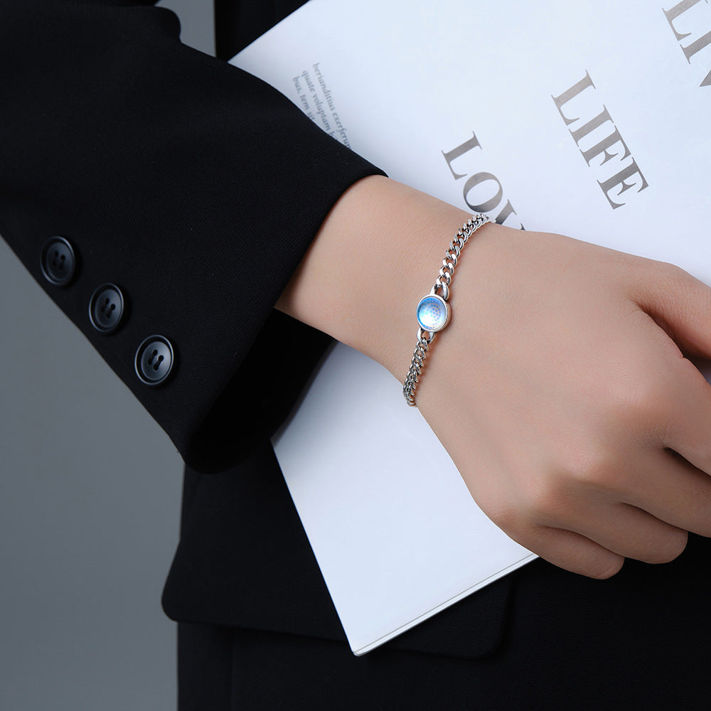 Moonstone Bracelet in hand.