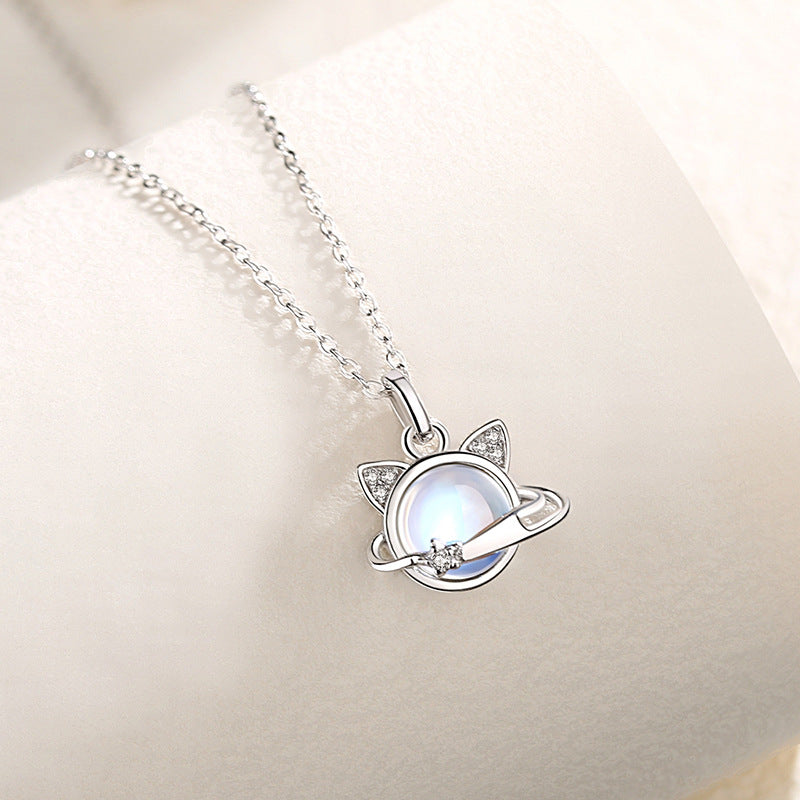 moonstone gem necklace with On Table