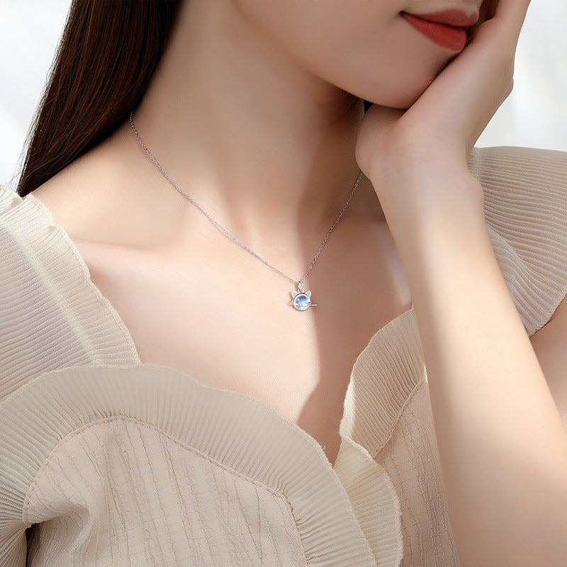 moonstone gem necklace with Wearing Look