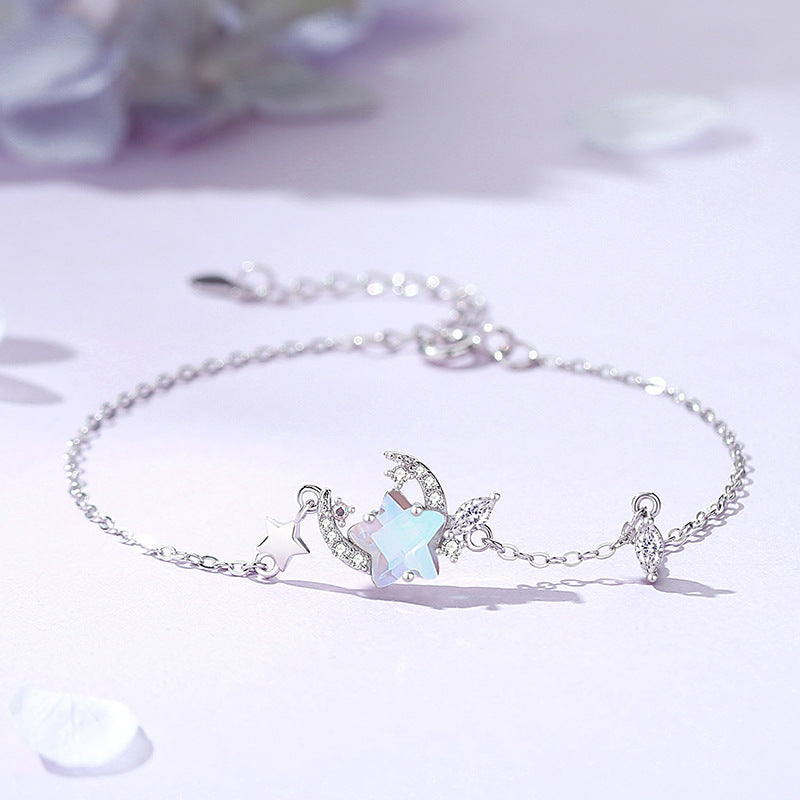moonstone necklace with gray background
