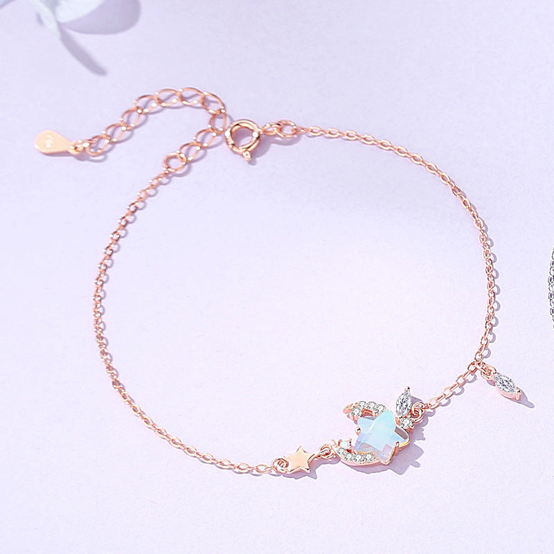 moonstone necklace with gray background