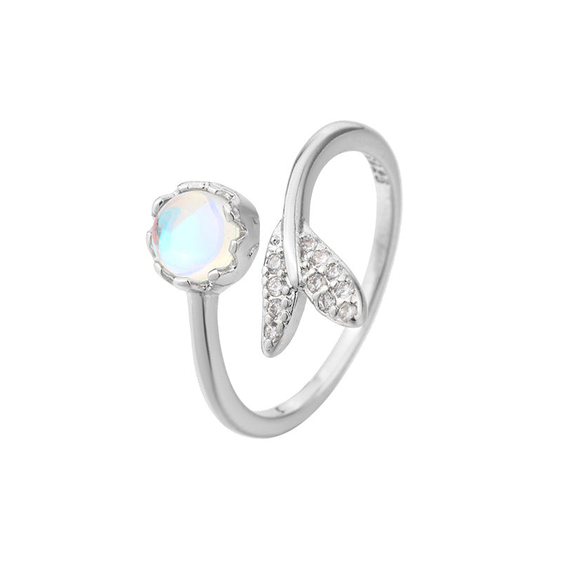 Moonstone Ring for Women with white background