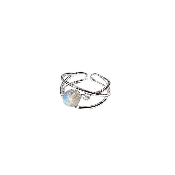 Moonstone Ring with White Background