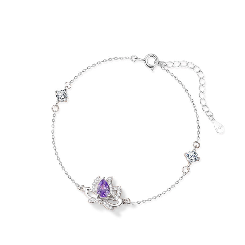 purple amethyst necklace white background