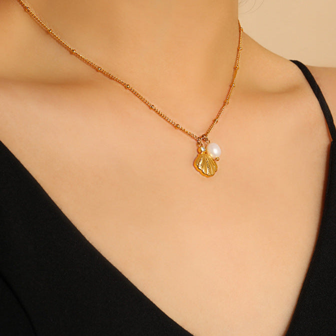 Seashell Necklace on woman