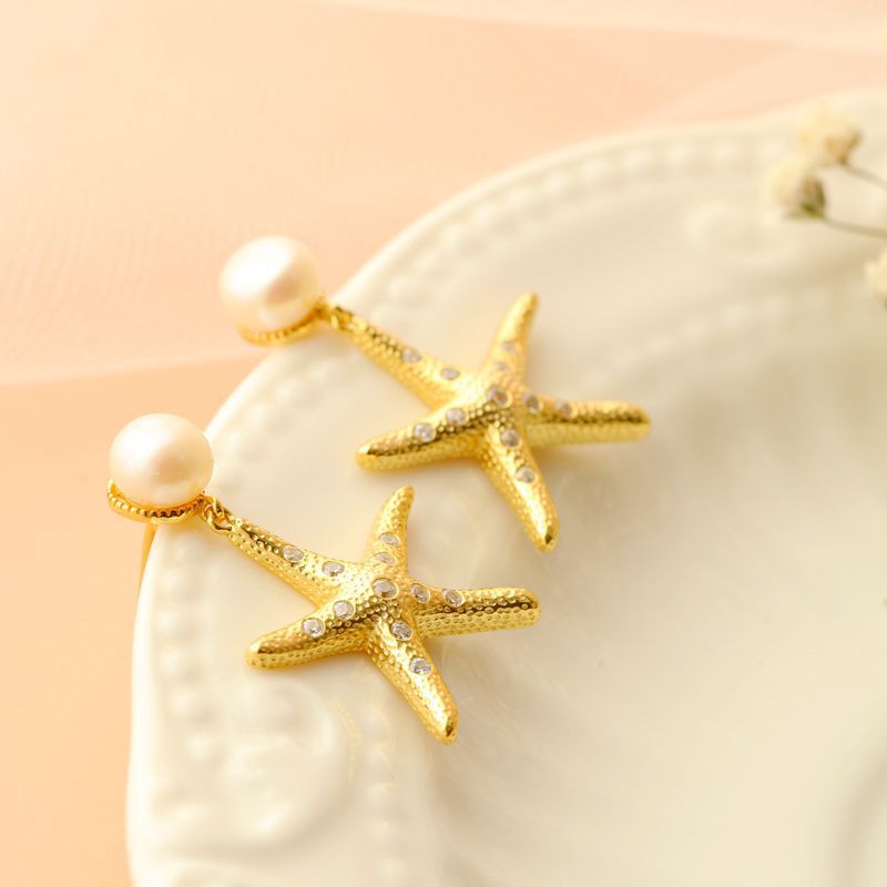 Sweet Starfish Earrings in Silver S925
