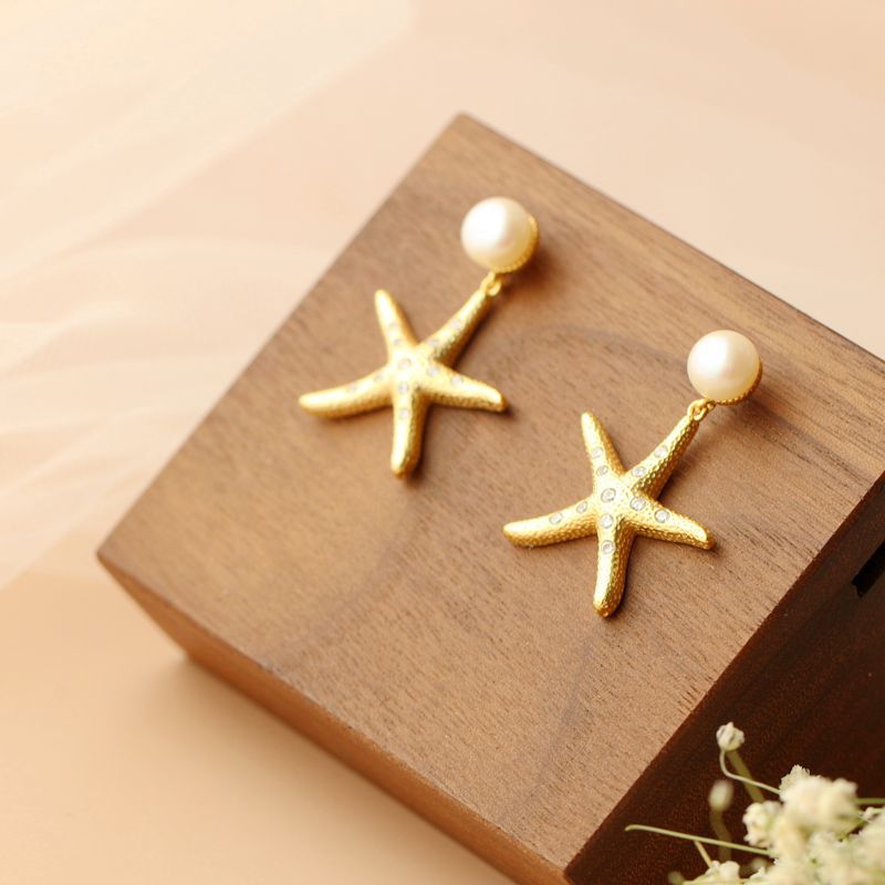 Sweet Starfish Earrings in Silver S925