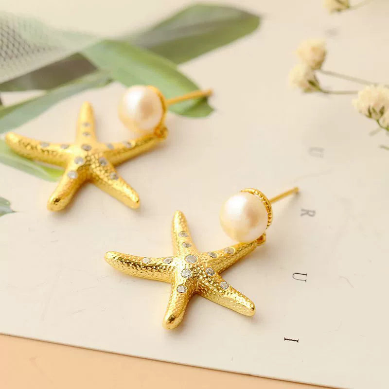 Sweet Starfish Earrings in Silver S925