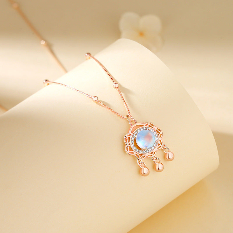 vintage moonstone necklace with On Table