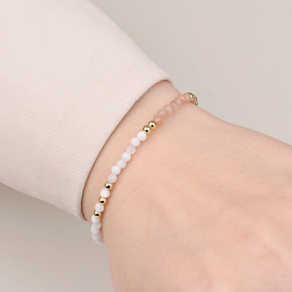 moonstone bracelet on the hand