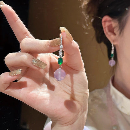 amethyst dangle earrings Wearing Look