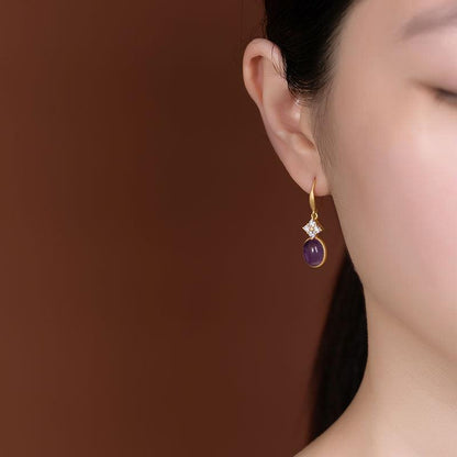 amethyst drop earrings Wearing Look