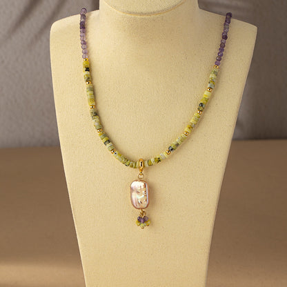 amethyst necklace and earring set Wearing Look