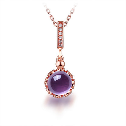 amethyst necklace with white background