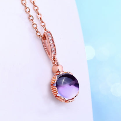 amethyst necklace with On Table