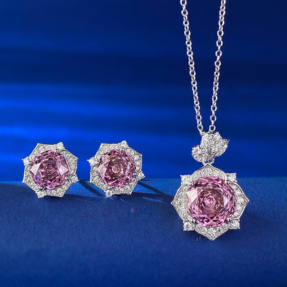 amethyst necklace with blue background