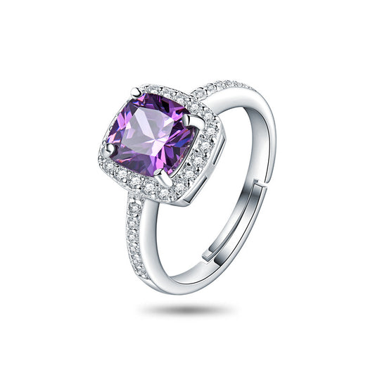 Amethyst Ring for Women with white background